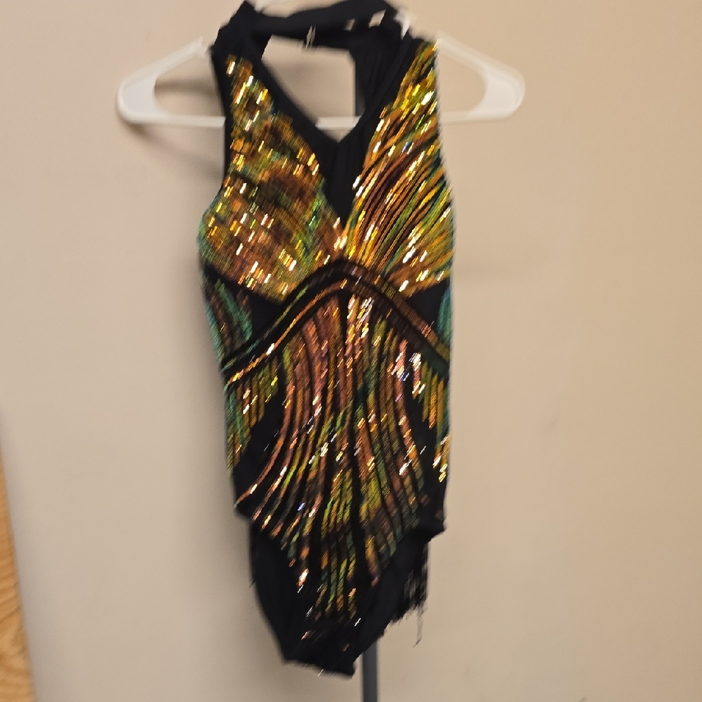 White House Black Market Kids Costume - Black and Gold Sequins